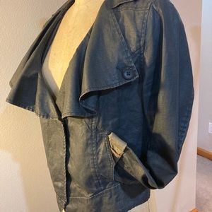 Cabi coated linen jacket